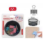 12Pcs 25mm Color Binder Clips with Storage Box(12)