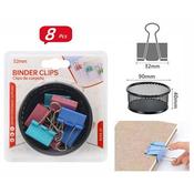 8Pcs 32mm Color Binder Clips with Storage Box(12)