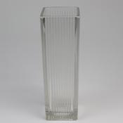 Square Ribbed Glass Vase 8*8*24cm image