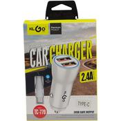 Dual Usb Car Charger With Type-C Cable 13*9*3cm(10)