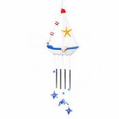 Nautical Wooden Wind Chime (9) 40X11cm image