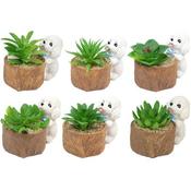 Artificial Succulent Plant in Dog Planter(6) 13X9cm