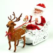 Battery-Operated Santa Claus &amp; Reindeer Sleigh