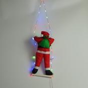 Battery-Operated Santa Claus Ladder with LED Lights