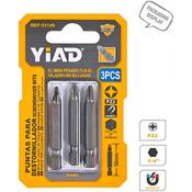 3pc PZ2 Magnetic Screwdriver Bits 50mm (12)