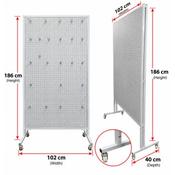 Double sided peg hook panel with wheel (Collection Only)