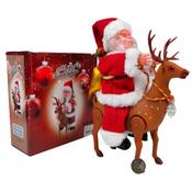Santa Rading Deer 12X20X30cm