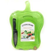 2pc Plastic Cutting Board With Knife 25*15+37*26cm image
