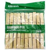 20pcs Bamboo Clothes Peg image
