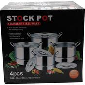 4pcs Stainless Steel Stock Pot image