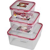 3pc Lock Design Fresh Box 18X18X8cm