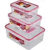 3pc Lock Design Fresh Box 23X16X8cm
