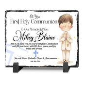 Special Blessings on Communion Day Personalised Slate Plaque for Boys