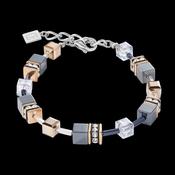 Coeur De Lion GeoCube Black Rose Gold &amp; Silver Bracelet