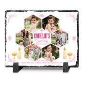 Communion Blessings Photo Collage on a Slate in Pink