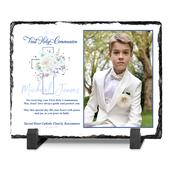Personalised Boy Communion Photo on a Slate Stone Plaque
