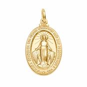 9ct Yellow Gold Miraculous Medal 13 mm