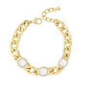 Absolute Jewellery Gold Curb Bracelet With White Opal