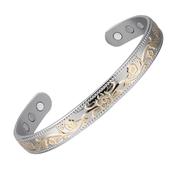 Slánú Neart Floral Silver &amp; Gold Magnetic Bangle for Women