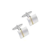 Two Tone Gold Line Stainless Steel Cufflinks image