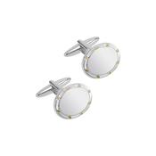 Two Tone Gold Screw Oval Stainless Steel Cufflinks image