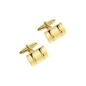 Brushed Yellow Gold Plated Curved Rectangle Cufflinks image