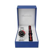 Boys Personalised Watch Black &amp; Red with Interchangeable Silicone Strap
