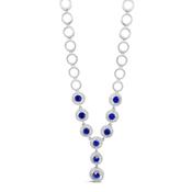 Absolute Jewellery Sapphire Blue Circles Silver Necklace