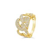 Absolute Jewellery Sparkling Chain Links Gold Ring image