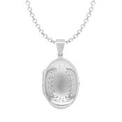 Personalised Sterling Silver Oval Floral Photo Locket image