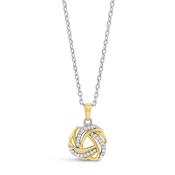 Sterling Silver Two Tone Eternal Knot Necklace