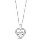 Sterling Silver Claddagh Heart Necklace