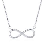 Sterling Silver CZ Infinity Necklace