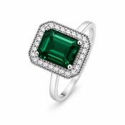 Sterling Silver Emerald Antique Ring image