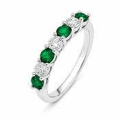 Sterling Silver Emerald Eternity Ring image