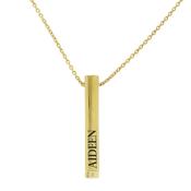 Sterling Silver Gold Plated Personalised 3D Bar Name Necklace