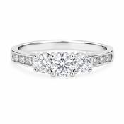 Sterling Silver Three-Stone Cubic Zirconia Ring image