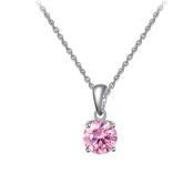 Sterling Silver Pink Solitaire Pendant