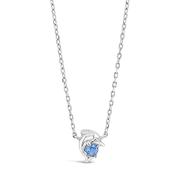 Gemstone Dolphin Children Sterling Silver Pendant