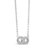 Infinity Two Circles Sterling Silver Diamante Pendant image