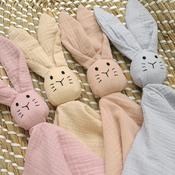 Bunny Baby Comforter – Soft Muslin Cotton | 42x42 cm | 4 Colours
