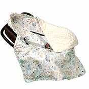 Car Seat Blanket 0-12 Months Cream Plush | Owls &amp; Bunnies