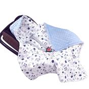 Car Seat Blanket with Hood – Blue Cosmic Dreams (Newborn+)