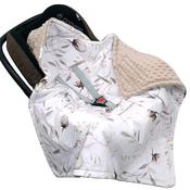 Infant Car Seat Blanket With Hood – Toupe | Premium Cotton | Blossom | Newborn+ image