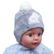 Baby Winter Hat with Pom-Pom | Newborn to 6 Months | Polar Bear Embroidery image