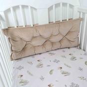 Padded Headboard Bumper Cushion For Cot &amp; Cot Bed | Beige