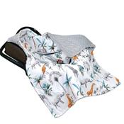 Baby Car seat Blanket 0-12 Months Safari | Grey Plush | Pre-Order
