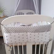 Cot organizer cot tidy - Grey Stars