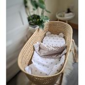 BLANKET &amp; PILLOW SET NEWBORN GREY STARS IN PINK BLUE AND GREY