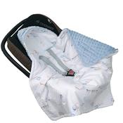 Infant Car Seat Blanket With Hood – Blue | Premium Cotton |Up in the sky (Newborn+)